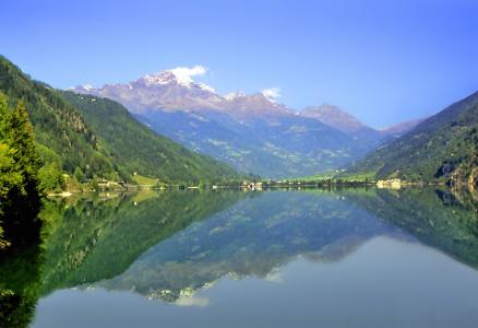 山，湖，性质，反思，美丽。