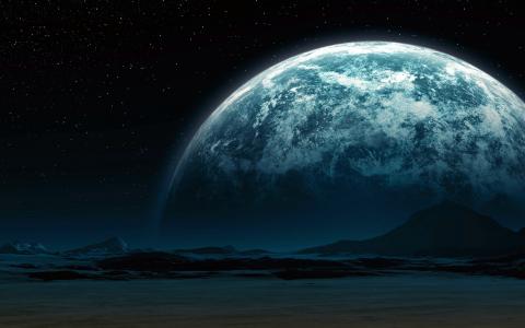 月球景观，空间，星球