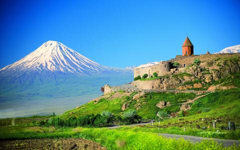 小亚拉腊，4k，Stratovolcano，亚美尼亚高地，土耳其