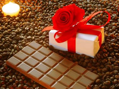 牛奶巧克力，瓷砖，礼物，礼物