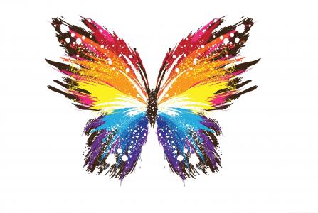 蝴蝶，抽象，翅膀，颜色，背景