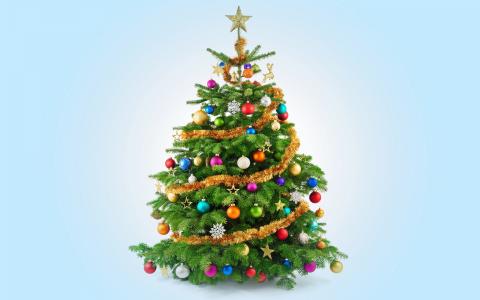 快乐，圣诞节，装饰，树，圣诞节，新年，毛皮树，冷杉