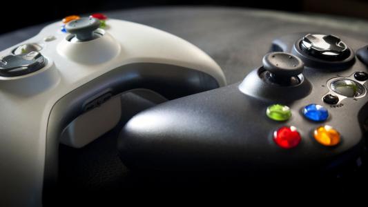 Xbox 360，黑色，宏，按钮，白色，操纵杆，控制