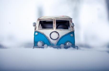 玩具，汽车，宏观照片，冬天