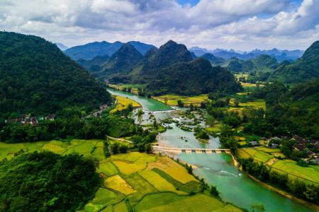 自然，山，越南，河