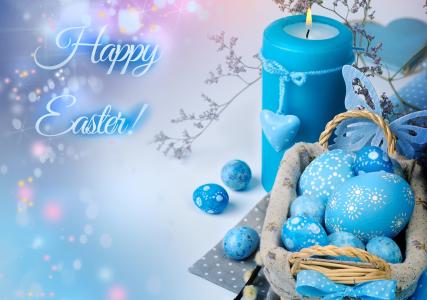 复活节，假期，鸡蛋，krashenki，复活节，篮子，装饰，蜡烛