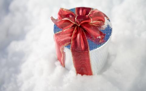 礼物，雪，新的一年