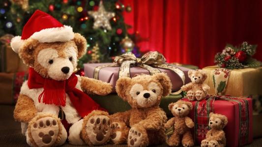 新年礼物，玩具熊，新年，圣诞节，假期