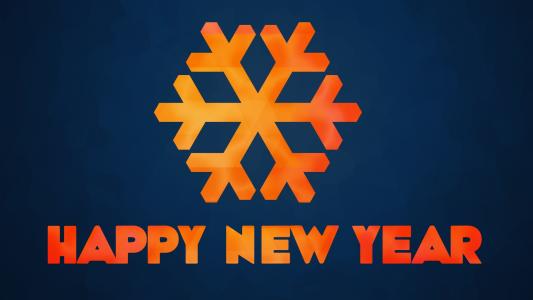 新的一年，2014年，新年快乐，雪花，题字