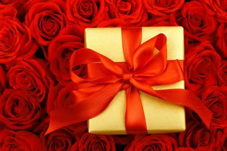礼物，滴，玫瑰，丝带，鲜花，框