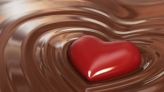 心脏，巧克力，3D
