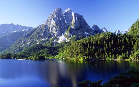 自然，风景，山，湖