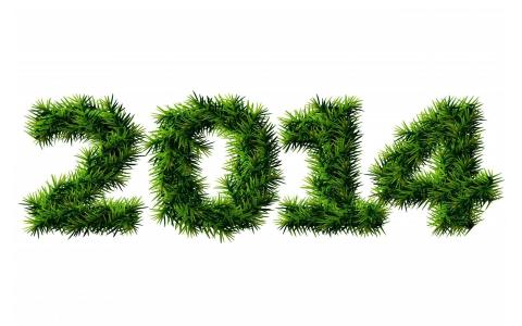 2014年，数字，圣诞树，针，壁纸