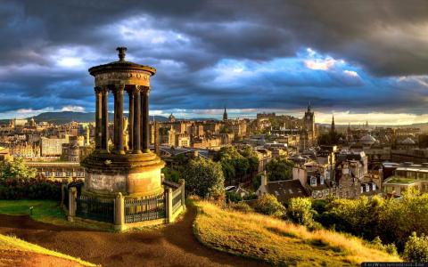 苏格兰，城市景观，爱丁堡，高清
