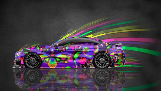 Tony Kohan，BMW，M6，Hamann，优化，侧面，超级，摘要，气象学，Multicolors，效果，速度，乙烯基，4K，壁纸，托尼汽车设计，艺术， 