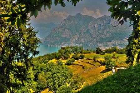 意大利，自然，景观，山，植被