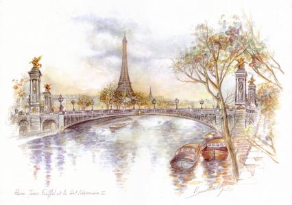 亚历山大三世桥，巴黎，艾菲尔铁塔，巴黎，艾菲尔铁塔