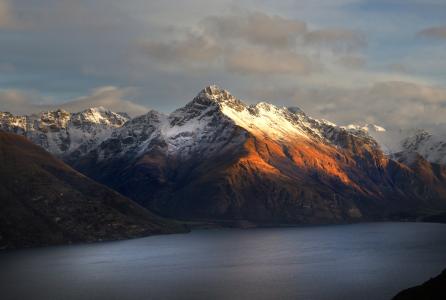 新西兰，新西兰，山，自然，湾，雪