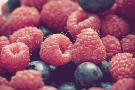 覆盆子，蓝莓，浆果，美味