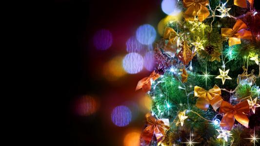 圣诞树，装饰，新的一年，灯
