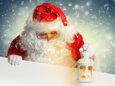 圣诞老人，圣诞老人，灯笼