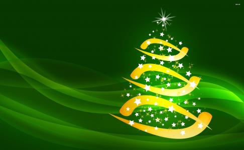 假日，矢量，图形，新，一年，背景，绿色，枞树
