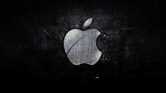 标志，灰色，黑色，苹果，被咬的苹果