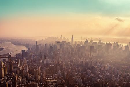 纽约，摩天大楼，阴霾，纽约