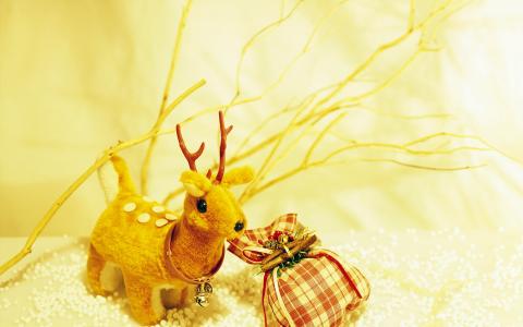 袋，鹿，新年，玩具，圣诞节
