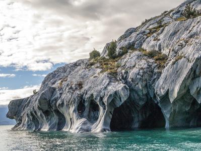智利布宜诺斯艾利斯火湖，自然奇观，大理石洞穴，美景