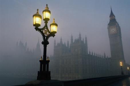 伦敦，雾，塔，桥