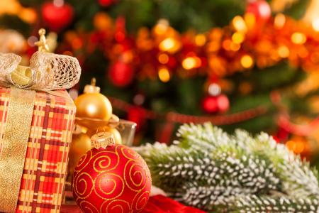 礼品，框，圣诞树装饰，圣诞树