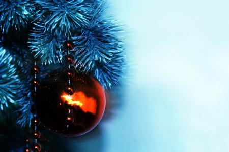 假期，新的一年，针，圣诞树，玩具，球，蓝色