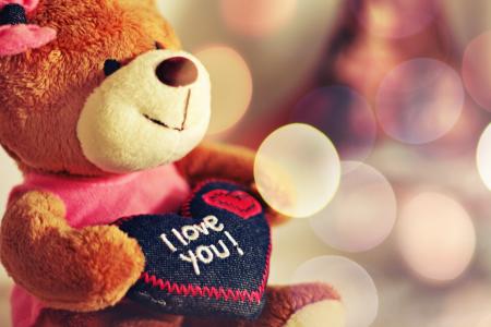 我爱你，泰迪熊，心，泰迪熊，玩具