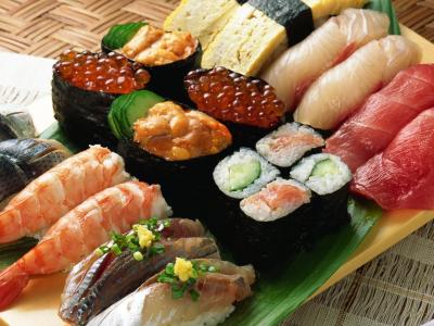 虾，食物，盘子，卷，鱼，鱼子酱，海鲜