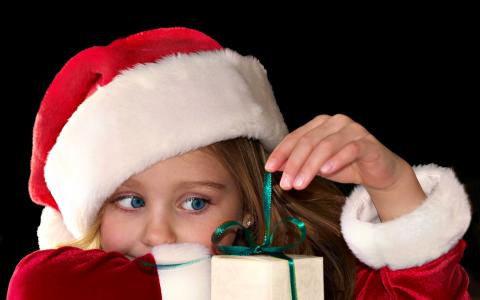 礼物，女孩，圣诞节，新年，新年，假期，儿童