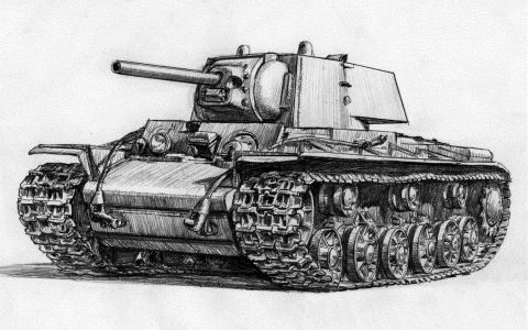 Kv，坦克，绘图，苏联，重型坦克，kv-1