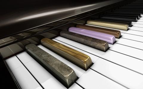 大钢琴，古董，薄钥匙