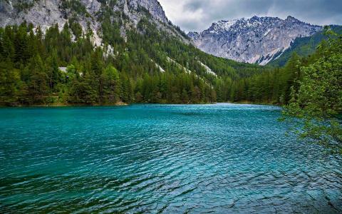 山，森林，湖泊，美丽，阿尔卑斯山
