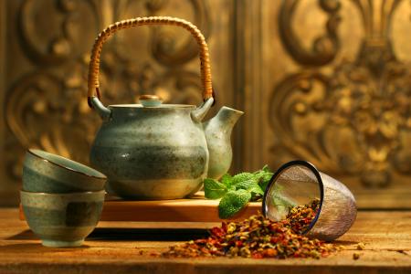亚洲茶，茶壶，薄荷，香味，补品