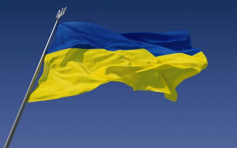 国旗，小徽章，乌克兰