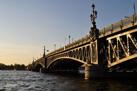 桥，河，圣彼得堡，彼得