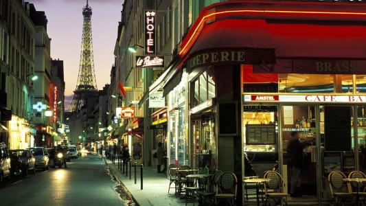 巴黎壁纸，晚上，法国，法国，街，巴黎
