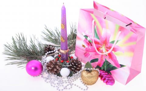 新的一年，玩具，礼物，圣诞节，蜡烛，视锥细胞
