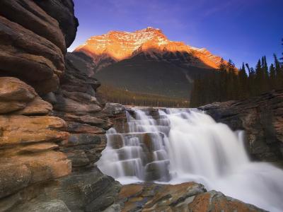加拿大，高山，瀑布，天空，美景