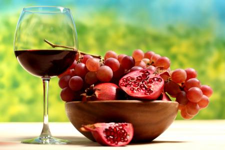 葡萄，水果，葡萄酒，石榴