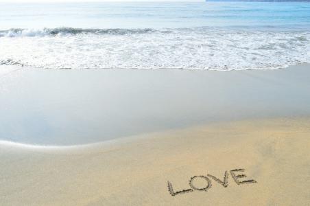 海，沙，沙滩，爱情