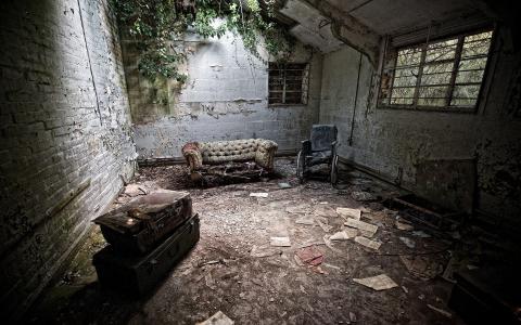 椅子，废墟，rattletrap，沙发