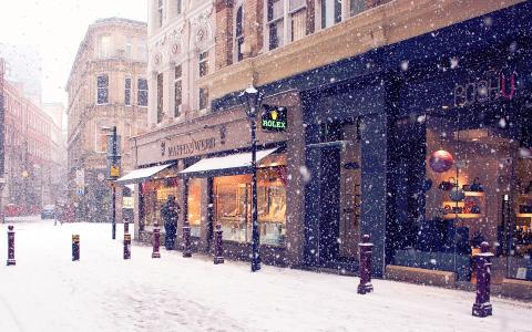 街道，雪，新的一年