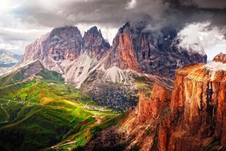 白云石，意大利，南蒂罗尔，阿尔卑斯山